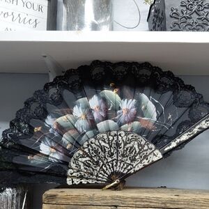 Vintage Hand Painted Hand Fan 1980's